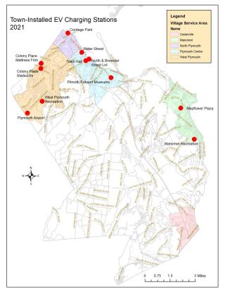 Plymouths Electric Vehicle Charging Network map.