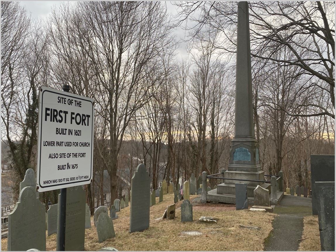 Gravestones with First Fort Marker