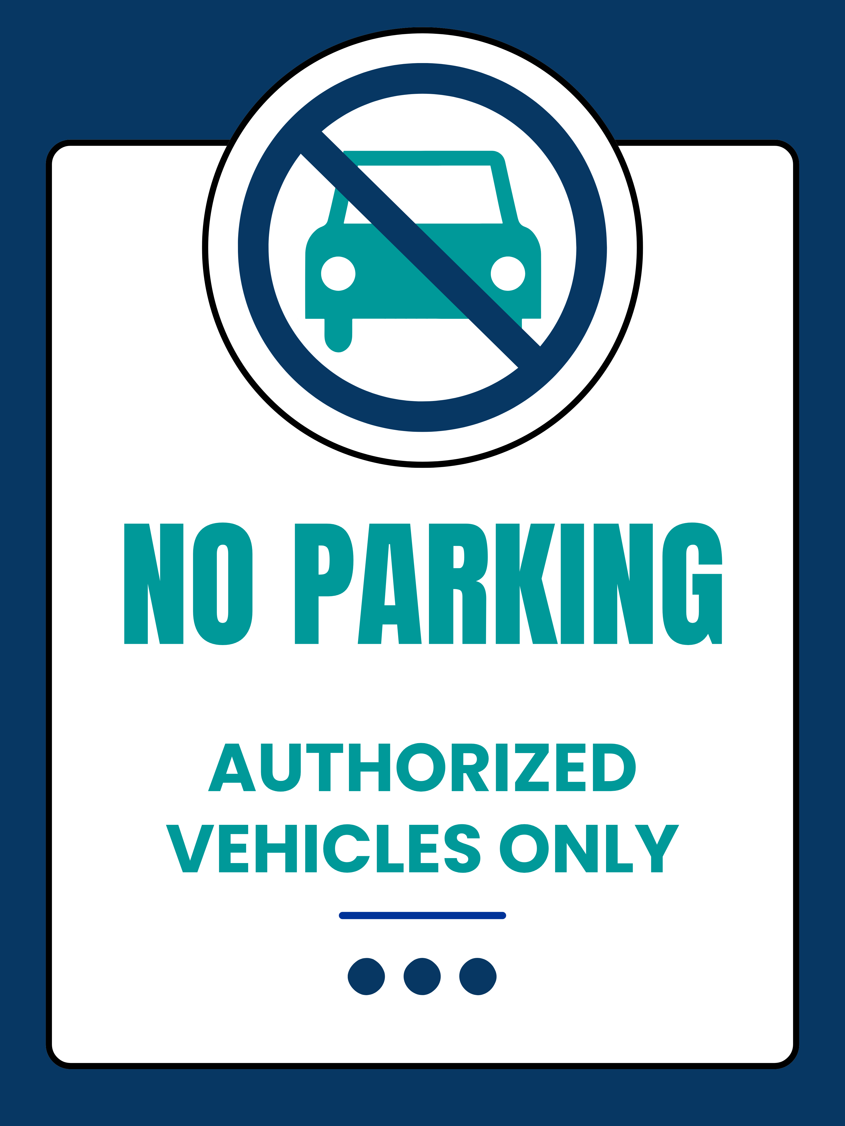 Black White Modern No Parking Metal Sign